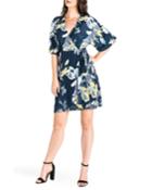 Candice Floral Kimono-sleeve Wrap Dress