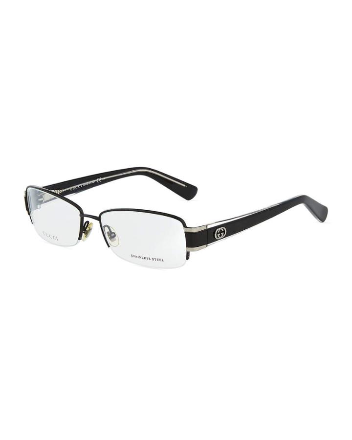 Half-rim Square Metal/acetate Optical Glasses