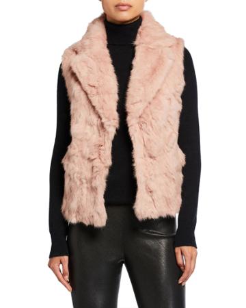Notched Rabbit Fur Vest