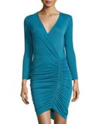 Ruched Bracelet-sleeve W/zip Trim,