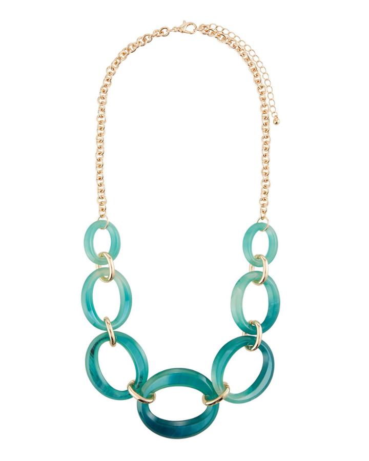 Layering-link Necklace, Blue