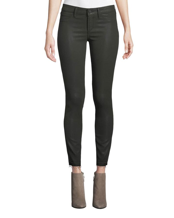 Sarah Coated Denim Skinny Ankle Jeans