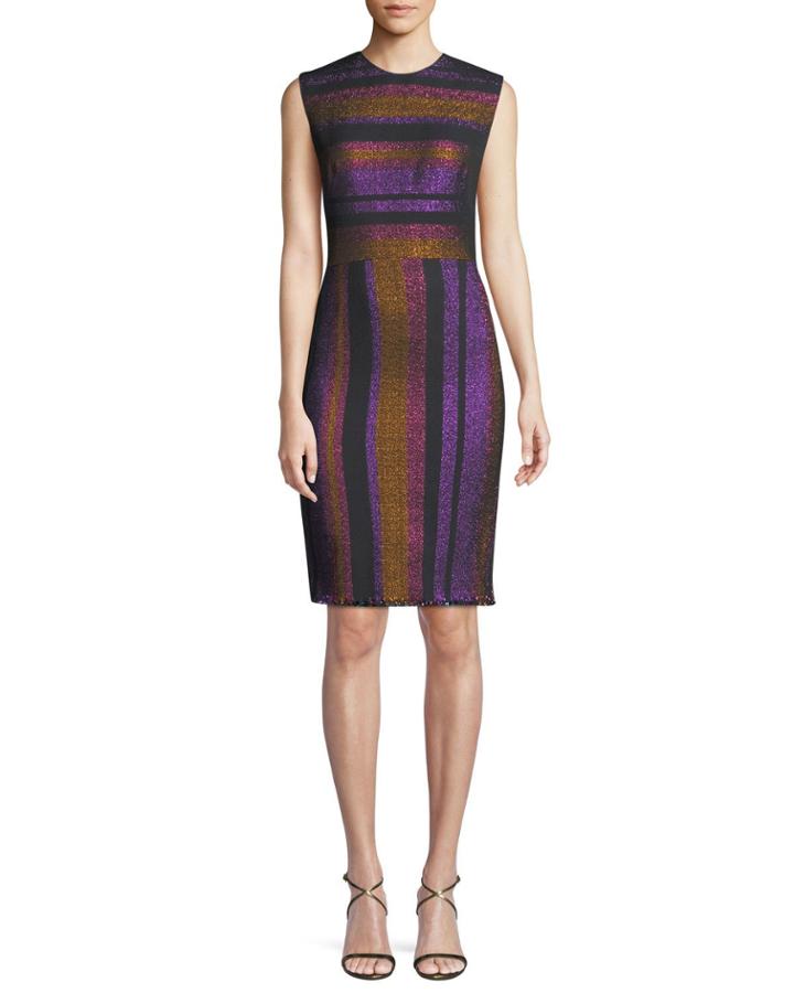 Metallic-stripe Sleeveless