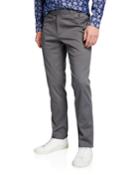 Men's Straight-leg Cotton Pants With Buttoned Pockets