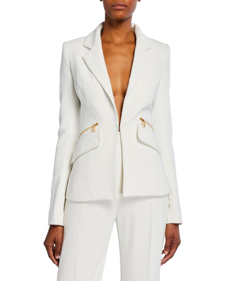 Double Pocket Zip-trim Blazer