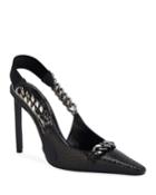 Textured Chain-trim Pumps