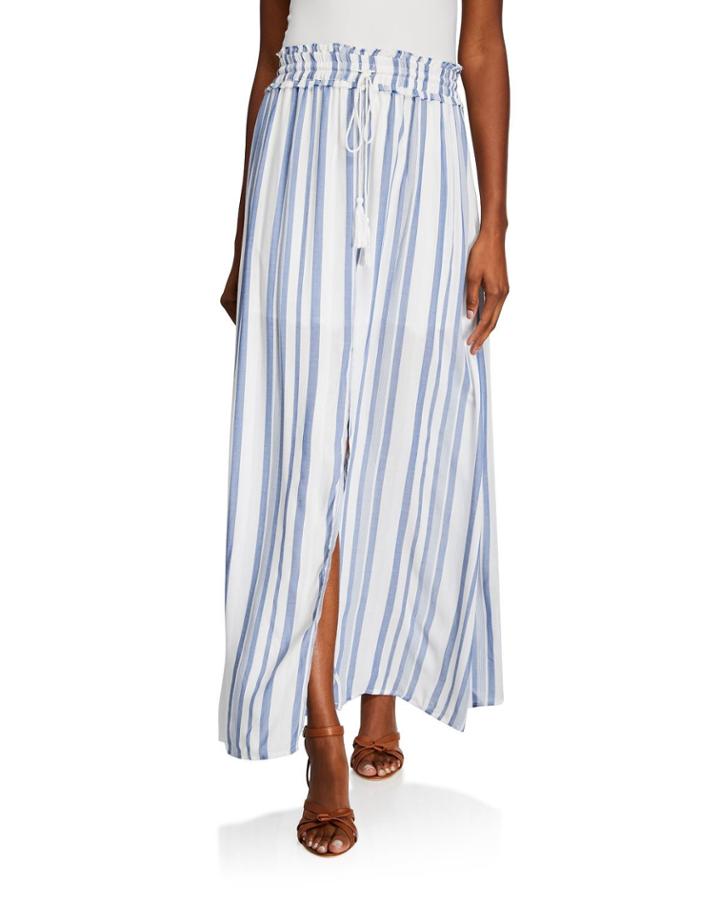 Marina Stripe Maxi Skirt W/ Tassel-tie