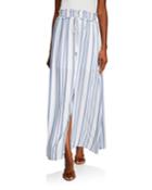 Marina Stripe Maxi Skirt W/ Tassel-tie