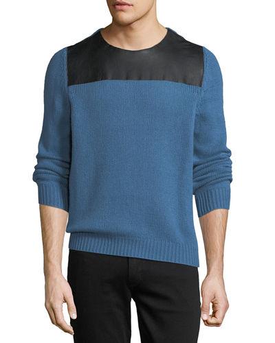 Leather-combo Knit