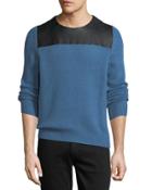 Leather-combo Knit