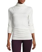 Ruched-seam Jersey Top, Ivory