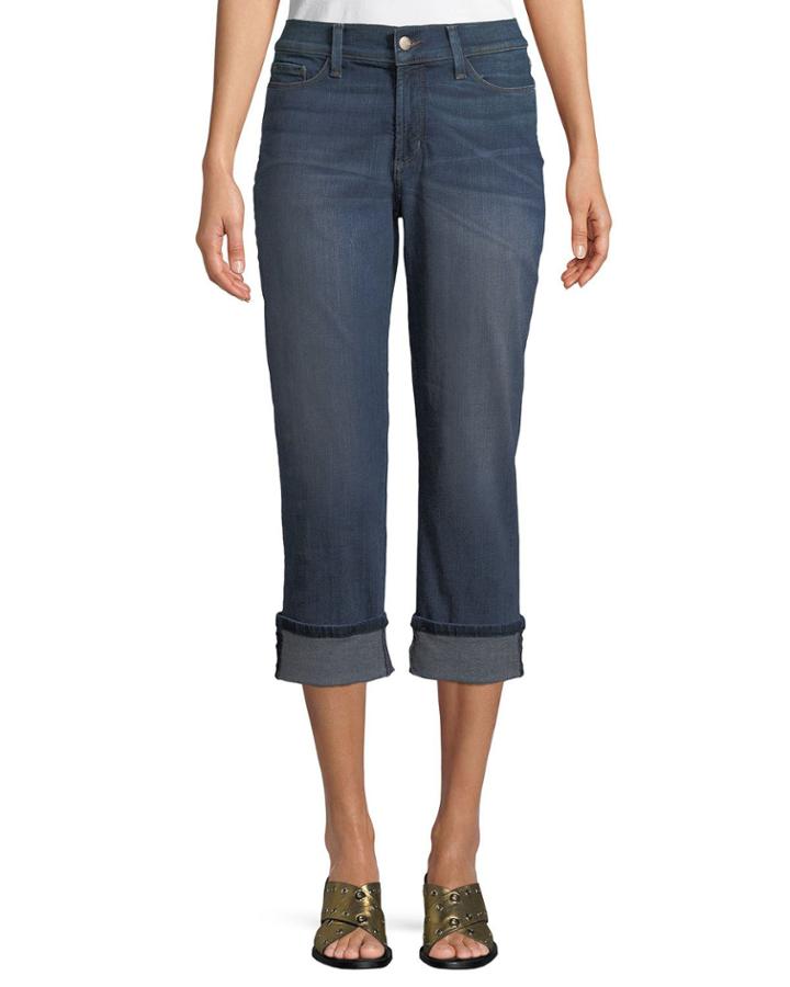Dayla Wide-cuff Capri Jeans