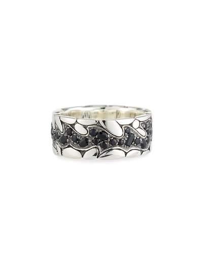 Men's Kali Sterling Silver & Black Sapphire Ring,