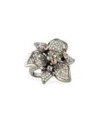 Mixed Pave Diamond Flower Ring
