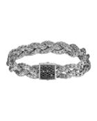 Black Sapphire Braided Chain Bracelet,