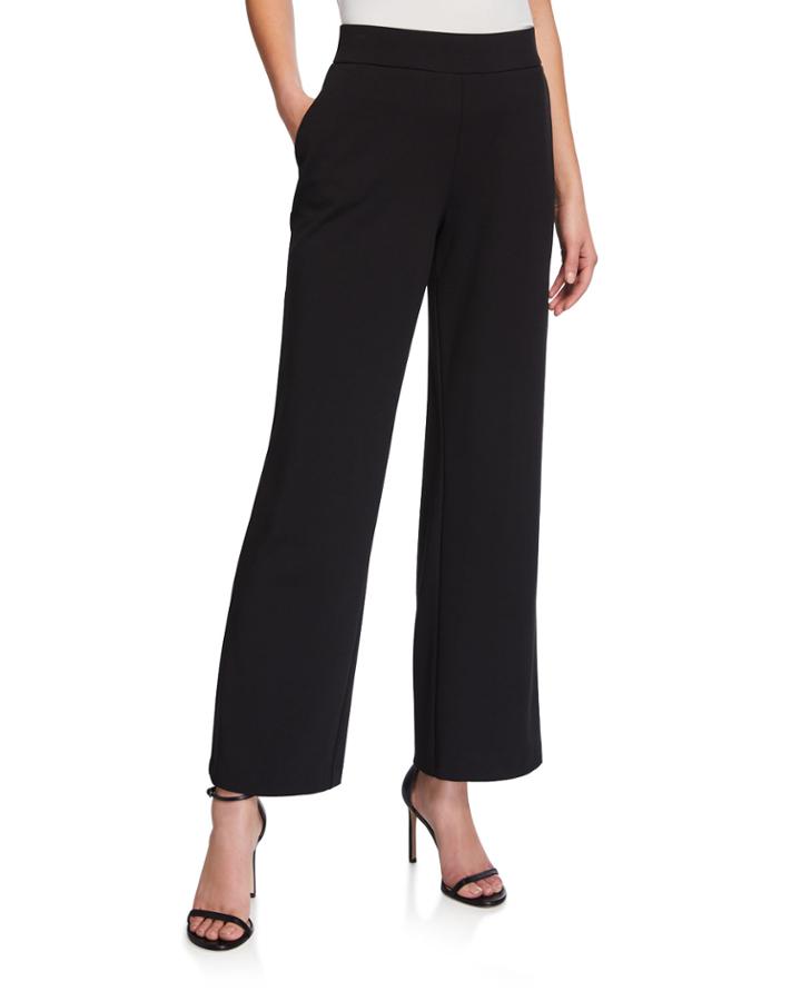Pull-on Wide-leg Knit Pants