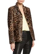 Kira Leopard-print Calf-hair Blazer