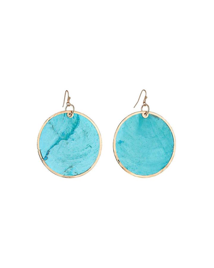 Turquoise Mother-of-pearl Drop Earrings