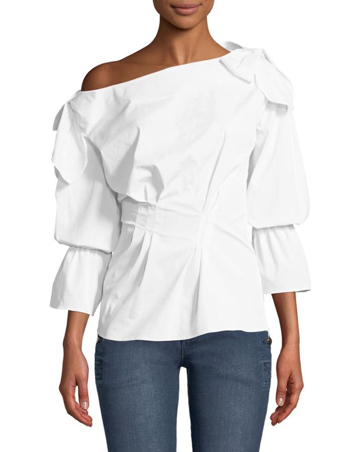 Photoshoot Tie-sleeve Poplin Blouse