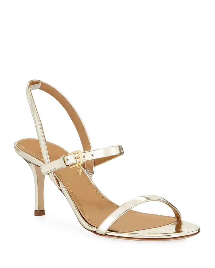 Penelope Metallic Leather Slingback