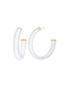 Lucite Hoop Earrings, Frosted