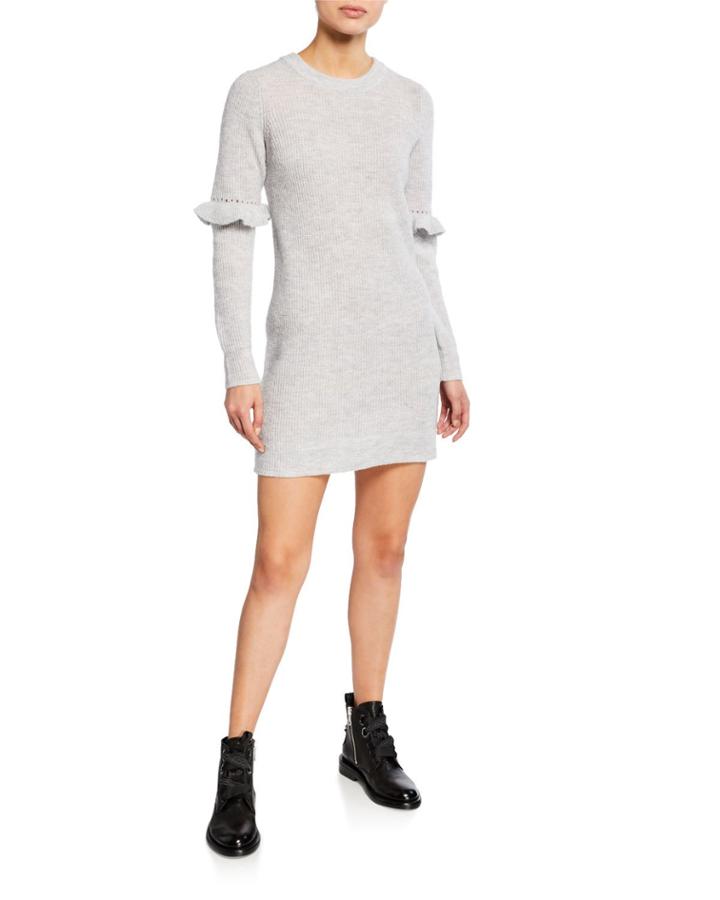 Melange Ruffle-sleeve