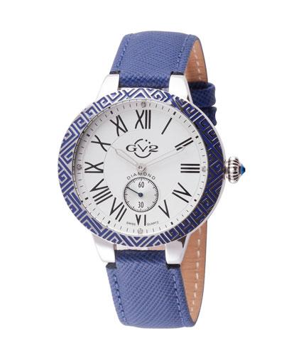 40mm Astor Enamel Stainless Steel Watch W/ Leather