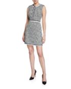 Julie Sleeveless Tweed Dress With Buttons