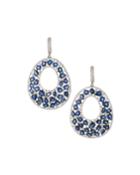 18k White Gold Sapphire & Diamond Teardrop Earrings
