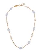 18k Rose Gold Chalcedony & Pearl Necklace