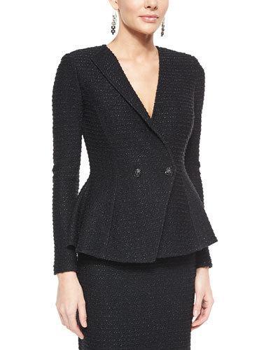 Sparkle Texture Double-breasted Jacket