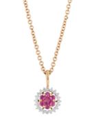 Two-tone 18k Gold Diamond & Ruby Necklace