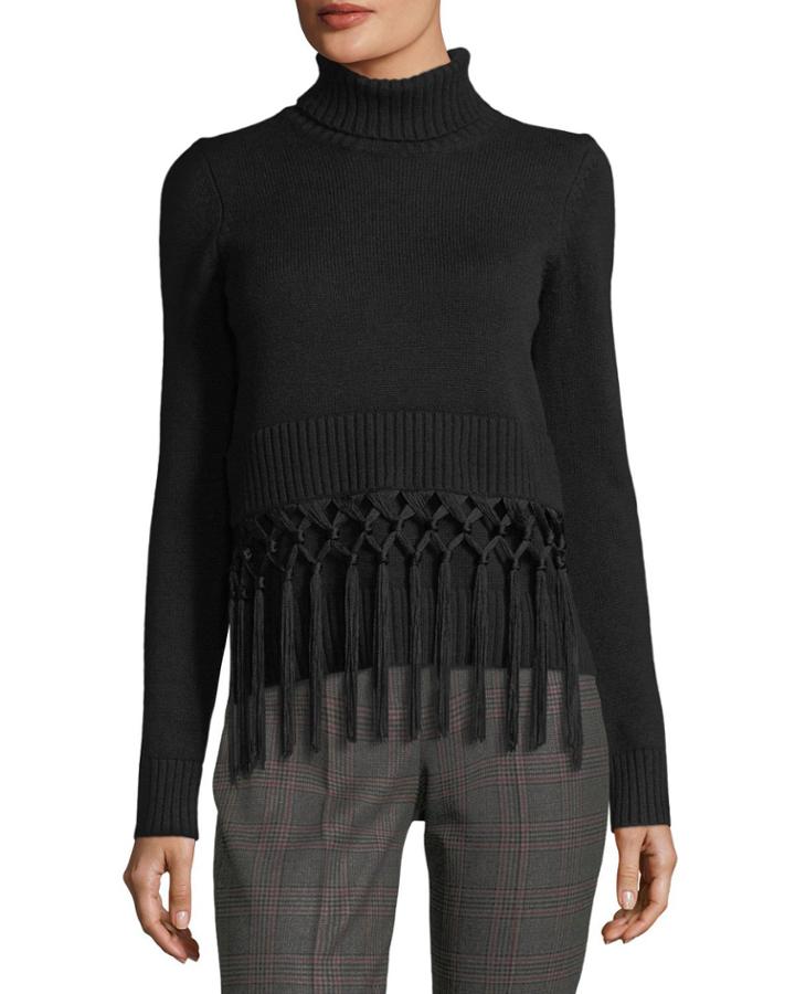 Tassel-trim Cashmere Turtleneck