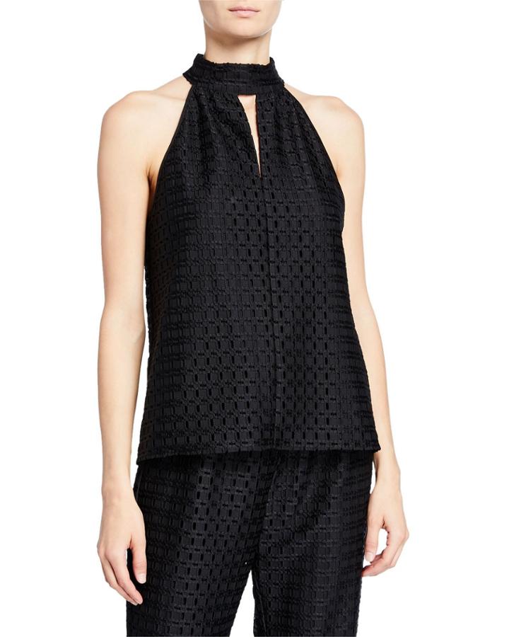 Farrow Mock-neck Crochet Dressy Top