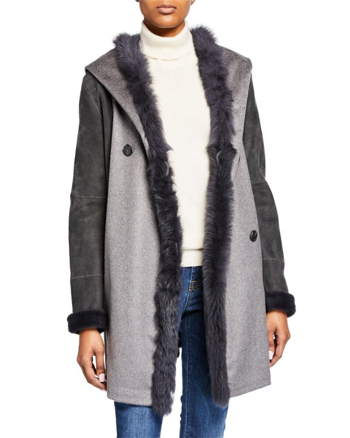 Cashmere And Shearling Hooded Parka