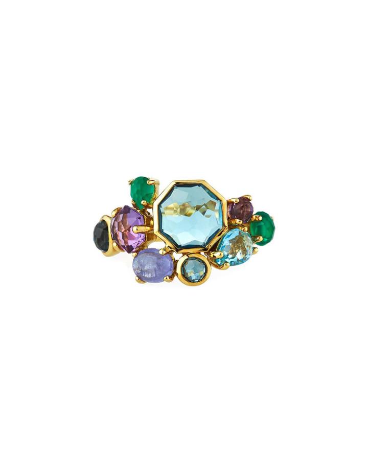 18k Rock Candy Medium Stone Cluster Cocktail Ring,