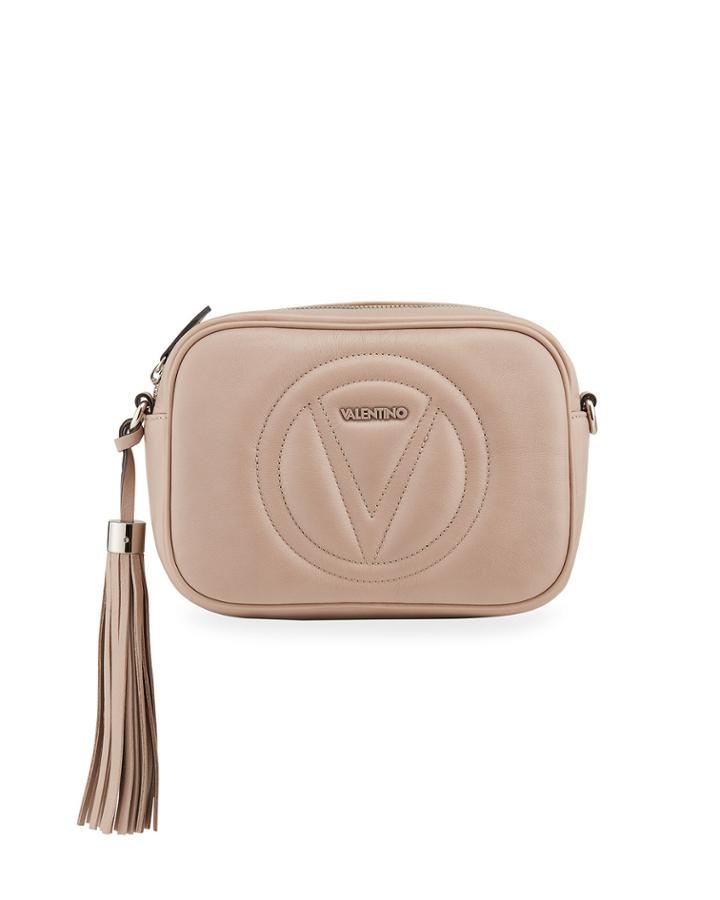 Mia Sauvage Quilted Logo Zip Crossbody Bag