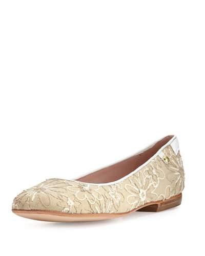 Bud Floral-embellished Ballerina Flat