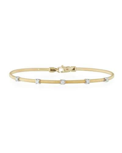 14k Yellow Gold Diamond Wire Bangle