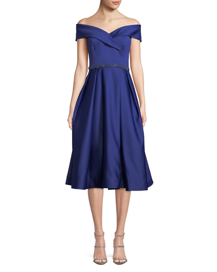 Cuffed Satin Bustier Dance Dress