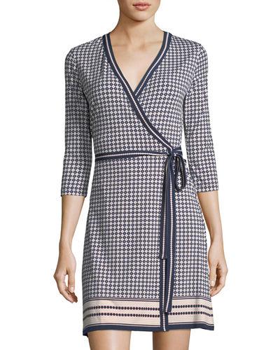 Geometric-print Wrap Dress