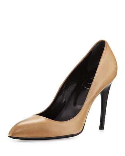 Decollete Miss Viv Leather 100mm Pump, Naturale Chiaro