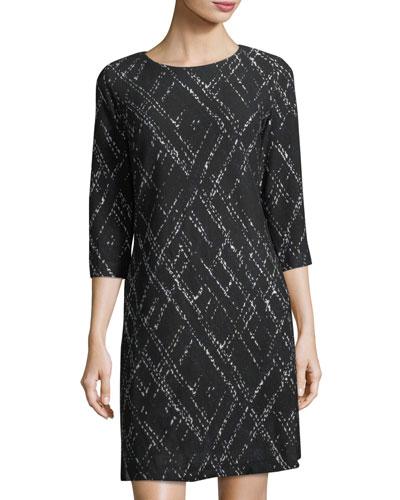 Geometric-print A-line Dress