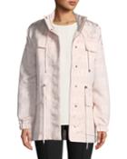 Textured Jacquard Funnel-neck Utility Jacket