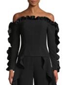 Macie Off-the-shoulder Ruffle Blouse