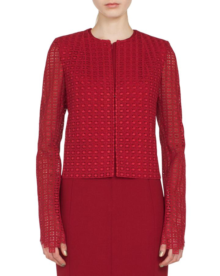 Sydney Round-neck Zip-front Embroidered