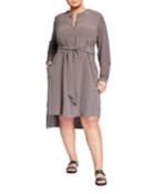 Plus Size Long-sleeve Silk