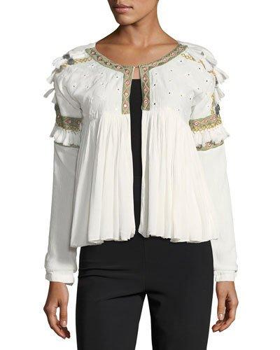 Embellished Tie-front Jacket