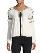 Embellished Tie-front Jacket