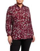 Plus Size Floral-print Button-front